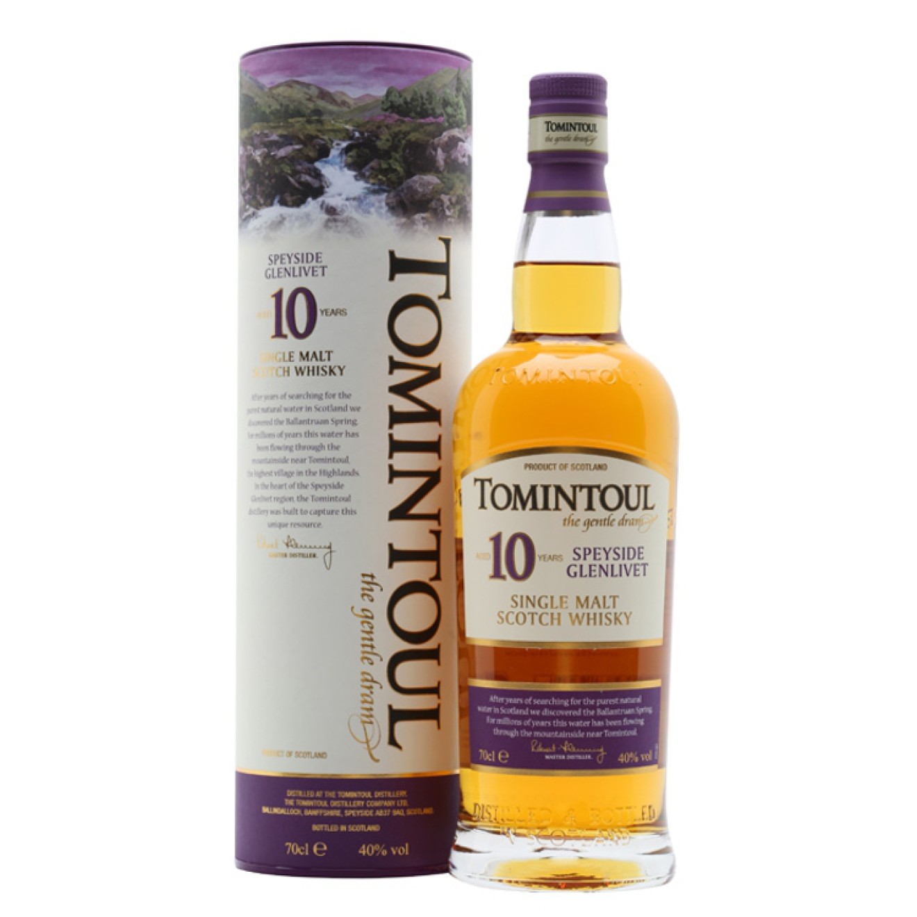 TOMINTOUL (10y) Speyside Glenlivet Single Malt Whisky 40%, 0,7