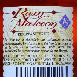 MALECON (15) Rum Reserva Superior 40%, 0,05